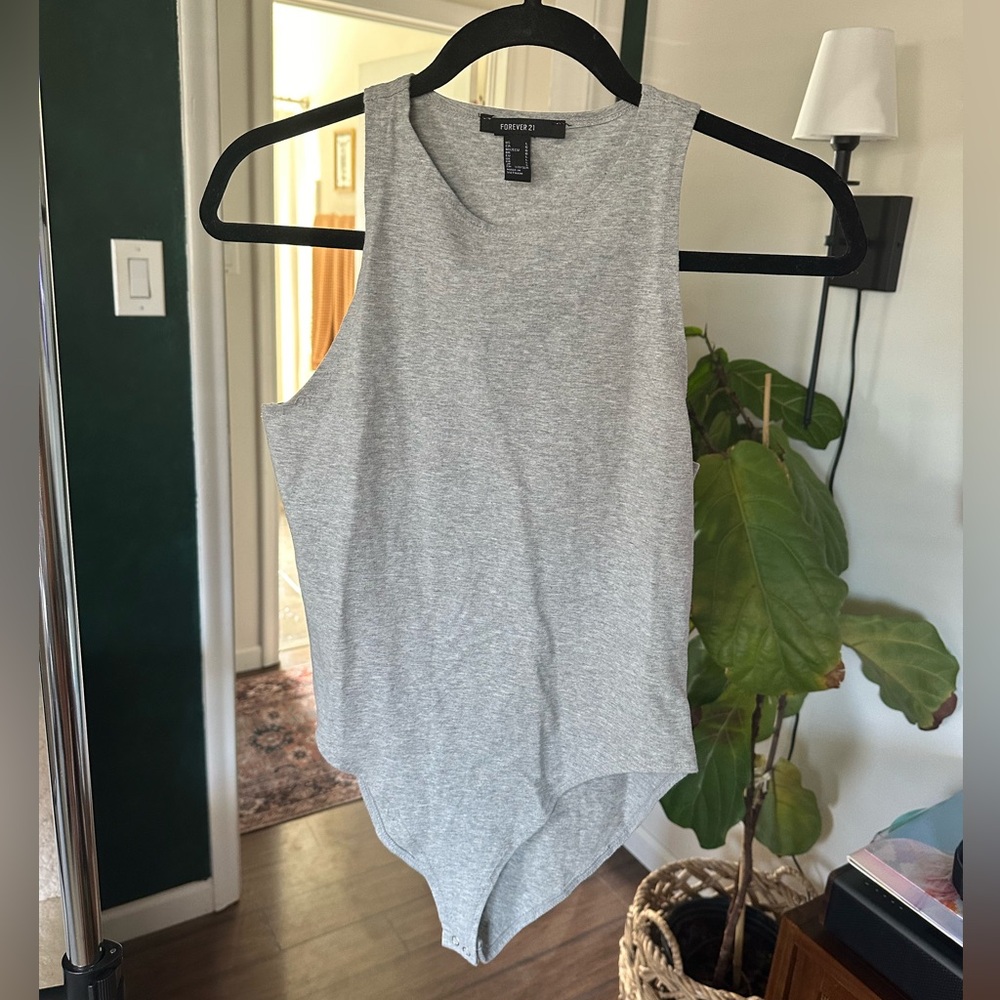 Forever21 - tank bodysuit - light grey